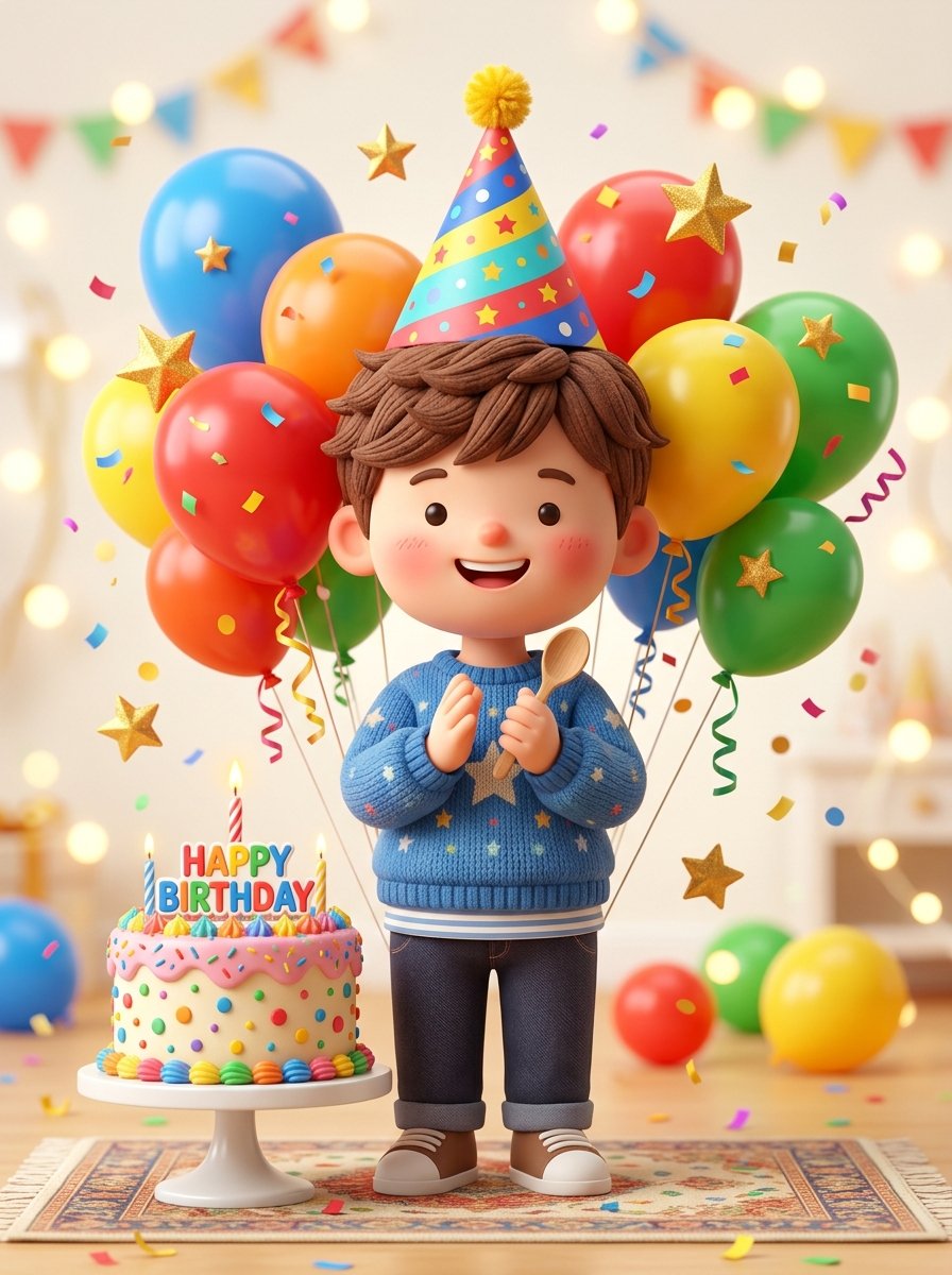 Kids Birthday 3D Cartoon Artwork